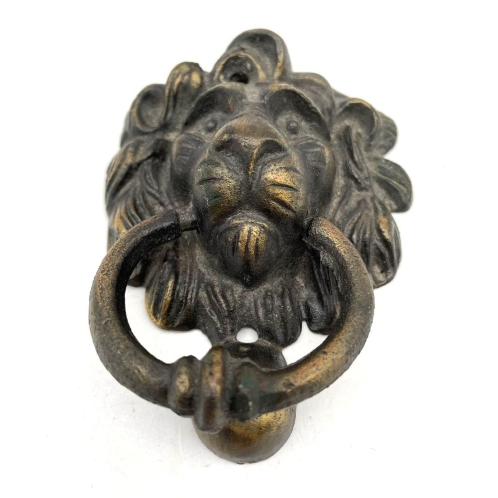 Vtg. Brass Lion Door Knocker